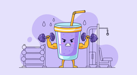 Healthy Smoothie Achieving Fitness Goals With Dumbbells Training In The Gym