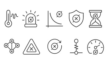 Fototapeta premium Science and technology line icon set. research, innovation, data outline collection