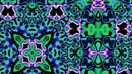 Abstract Radiant Burst with Soft Grain Texture, Symmetrical Glow Pattern in Psychedelic Style, Radiating Circular Abstract with Subtle Noise, Kaleidoscopic Starburst with Gradient Flow