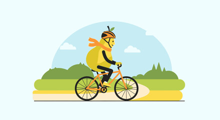 Lemon Adventures On Two Wheels: A Cyclist Fruit Enjoying The Great Outdoors