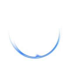Blue Circular Arc Light Effect with Transparent Background
