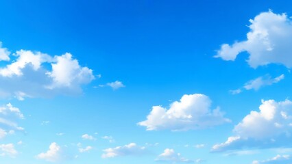 Fototapeta premium Vibrant Blue Sky with Fluffy White Clouds