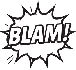 Naklejka premium Comic Book Explosion Effect 'BLAM!' Speech Bubble Illustration