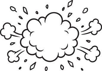 Explosion Outline Dynamic Burst with Abstract Smoke and Debris Design for Creative Projects