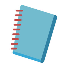 Simple blue spiral notebook with red binding