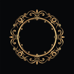 Vector set of gold vintage frames. Elegant element for design in Eastern style, place for text. Floral golden border. Lace illustration for invitations and greeting cards.