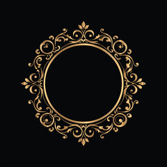 Vector set of gold vintage frames. Elegant element for design in Eastern style, place for text. Floral golden border. Lace illustration for invitations and greeting cards.