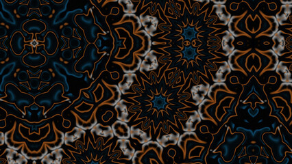 Abstract Radiant Burst with Soft Grain Texture, Symmetrical Glow Pattern in Psychedelic Style, Radiating Circular Abstract with Subtle Noise, Kaleidoscopic Starburst with Gradient Flow