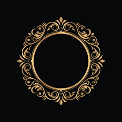 Vector set of gold vintage frames. Elegant element for design in Eastern style, place for text. Floral golden border. Lace illustration for invitations and greeting cards.