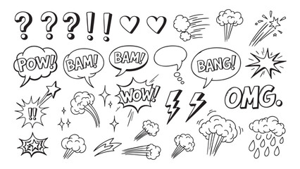 Expressive Comics Elements Emphasizing Comic-style Speech Bubbles and Effect Accents in Art