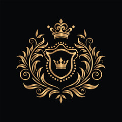 Fototapeta premium Vector set of gold vintage frames. Elegant element for design in Eastern style, place for text. Floral golden border. Lace illustration for invitations and greeting cards.