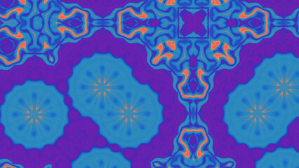 Abstract Radiant Burst with Soft Grain Texture, Symmetrical Glow Pattern in Psychedelic Style, Radiating Circular Abstract with Subtle Noise, Kaleidoscopic Starburst with Gradient Flow