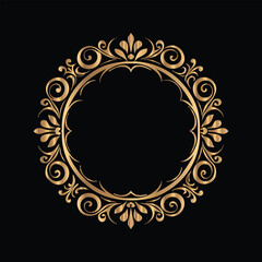 Vector set of gold vintage frames. Elegant element for design in Eastern style, place for text. Floral golden border. Lace illustration for invitations and greeting cards.