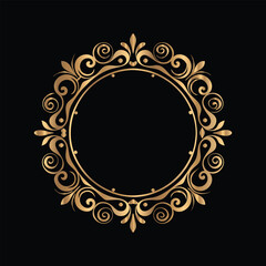 Vector set of gold vintage frames. Elegant element for design in Eastern style, place for text. Floral golden border. Lace illustration for invitations and greeting cards.