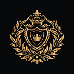 Fototapeta premium Vector set of gold vintage frames. Elegant element for design in Eastern style, place for text. Floral golden border. Lace illustration for invitations and greeting cards.