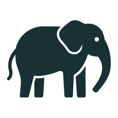 Obraz premium Simple dark blue elephant icon