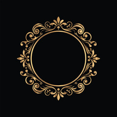 Vector set of gold vintage frames. Elegant element for design in Eastern style, place for text. Floral golden border. Lace illustration for invitations and greeting cards.