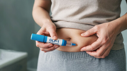 GLP-1 receptor agonist injection, subcutaneous semaglutide administration, abdominal delivery, incretin therapy, pharmacological weight management, metabolic disease intervention