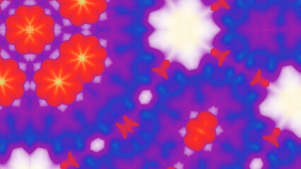 Abstract Radiant Burst with Soft Grain Texture, Symmetrical Glow Pattern in Psychedelic Style, Radiating Circular Abstract with Subtle Noise, Kaleidoscopic Starburst with Gradient Flow
