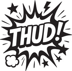 Vroom Comic Sound Effect Illustration, Dynamic Expression in Black and White for Excitement