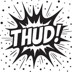 Dynamic Thud! Comic Book Style Explosion Graphic for Impactful Visuals and Bold Statements