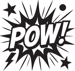 Dynamic POW! Comic Book Explosion Vintage Style Action Graphics for Engaging Designs