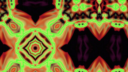 Abstract Radiant Burst with Soft Grain Texture, Symmetrical Glow Pattern in Psychedelic Style, Radiating Circular Abstract with Subtle Noise, Kaleidoscopic Starburst with Gradient Flow