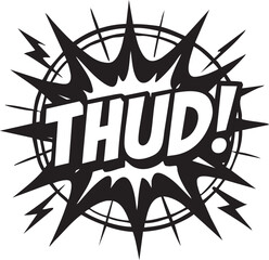Dramatic 'Thud!' Sound Effect Illustration for Graphic Novels and Comic Book Creation