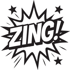 Zing! Comic Book Explosion Bubble Illustration with Stars - Vector Design for Creative Projects