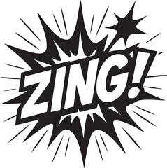 Zing! - Bold Comic Style Explosion with Dynamic Rays and Lettering, Expressive Vector Design for Excitement and Emphasis