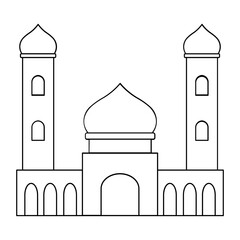 Mosque minaret icon line style element	