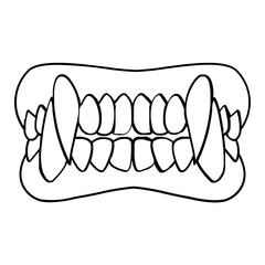 Line style vampire fangs element
