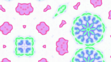 Abstract Radiant Burst with Soft Grain Texture, Symmetrical Glow Pattern in Psychedelic Style, Radiating Circular Abstract with Subtle Noise, Kaleidoscopic Starburst with Gradient Flow