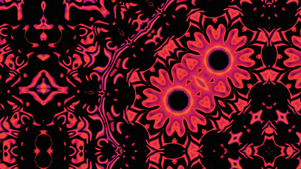 Abstract Radiant Burst with Soft Grain Texture, Symmetrical Glow Pattern in Psychedelic Style, Radiating Circular Abstract with Subtle Noise, Kaleidoscopic Starburst with Gradient Flow