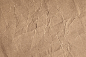Crumpled brown craft paper texture