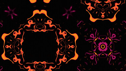 Abstract Radiant Burst with Soft Grain Texture, Symmetrical Glow Pattern in Psychedelic Style, Radiating Circular Abstract with Subtle Noise, Kaleidoscopic Starburst with Gradient Flow