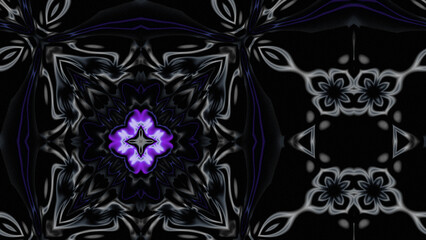 Abstract Radiant Burst with Soft Grain Texture, Symmetrical Glow Pattern in Psychedelic Style, Radiating Circular Abstract with Subtle Noise, Kaleidoscopic Starburst with Gradient Flow