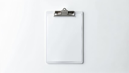 Blank clipboard on white background
