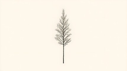 Bare Winter Tree Illustration Nature Minimalist Graphic
