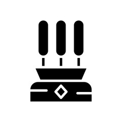 incense stick black style icon element