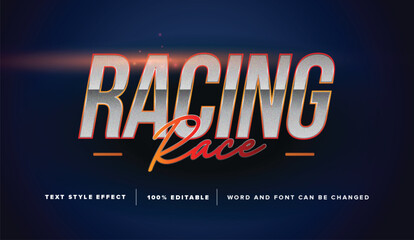 Text effect editable vector graphic of Racing race , perfect for movie title, game title, etc.