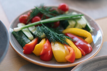 fresh vegetables on a plate