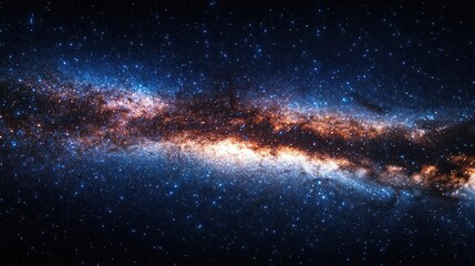 Naklejka premium Vast expanse of space, with a vibrant galaxy