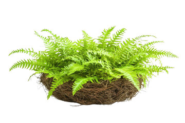 Fototapeta premium Show Green fern in Fiber pot and Decorative Concept for your Creative Ideas