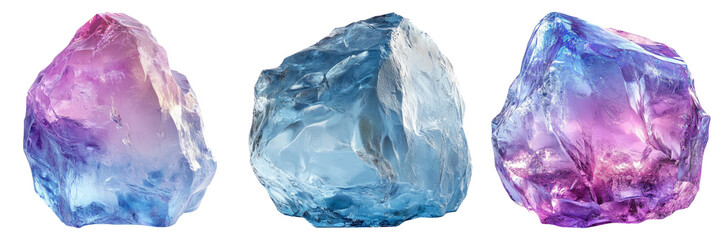 Obraz premium Colorful Crystals Isolated on Transparent Background for Design Use