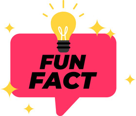 Fun fact design, bright and engaging graphic featuring a bright yellow light bulb over a speech bubble