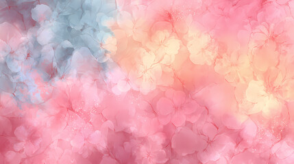 Fototapeta premium Soft pastel watercolor gradient background with delicate floral pattern wallpaper ai generated image. sharpness zone. Illustration