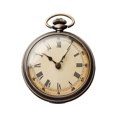Vintage Pocket Watch Isolated on Transparent Background for Design