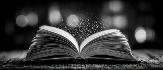 Enchanted book reveals magical sparks at night