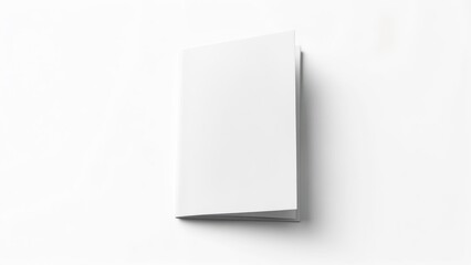 Blank white brochure on white background